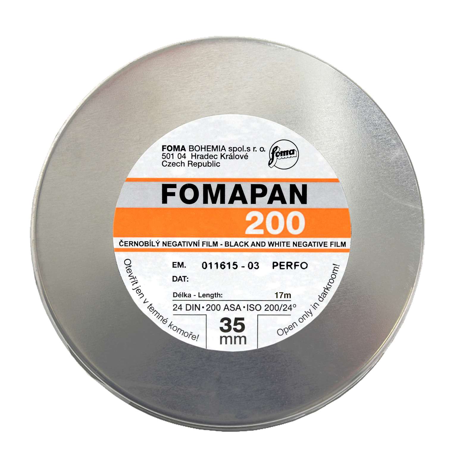 Foma Fomapan 200 17m 35mm perforovaná metráž