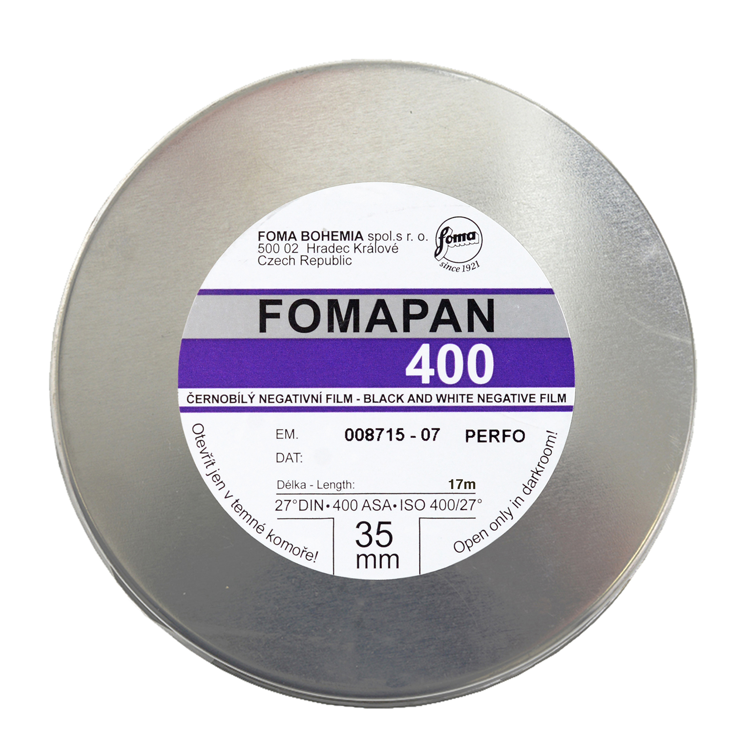 Foma Fomapan 400 17m 35mm perforovaná metráž
