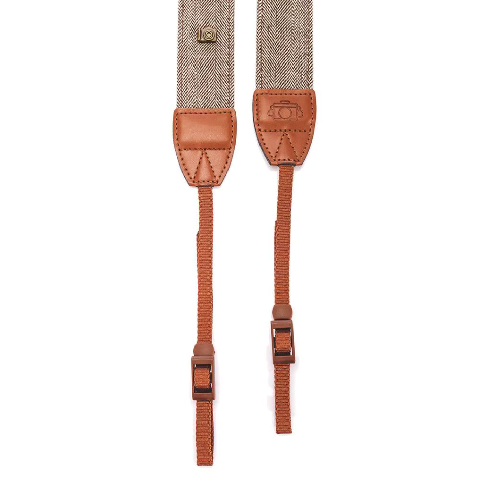 Tweedový popruh hnědý neck strap